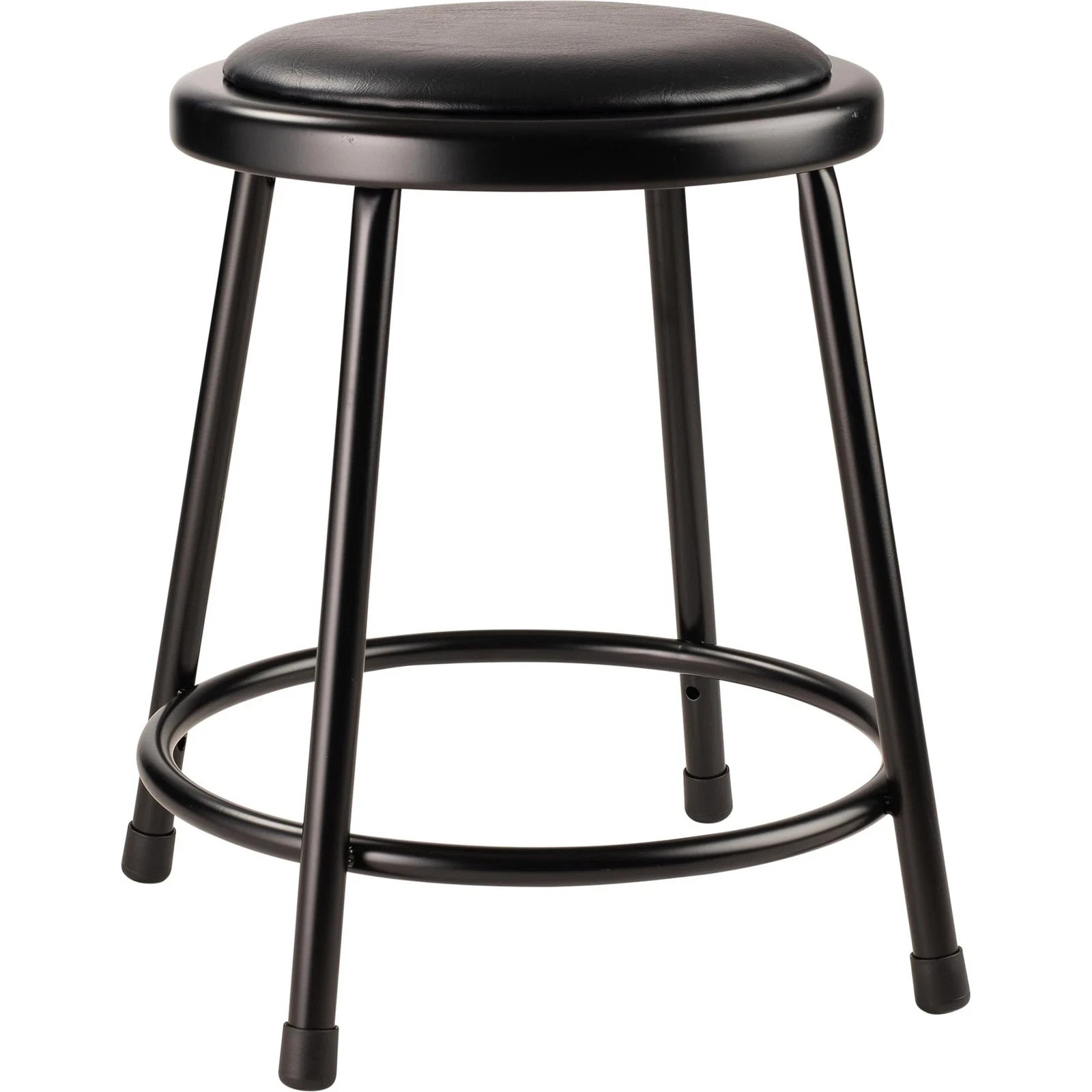 NPS 6400 Series Fixed Height Heavy Duty Vinyl Padded Steel Stool 18" Seat Height