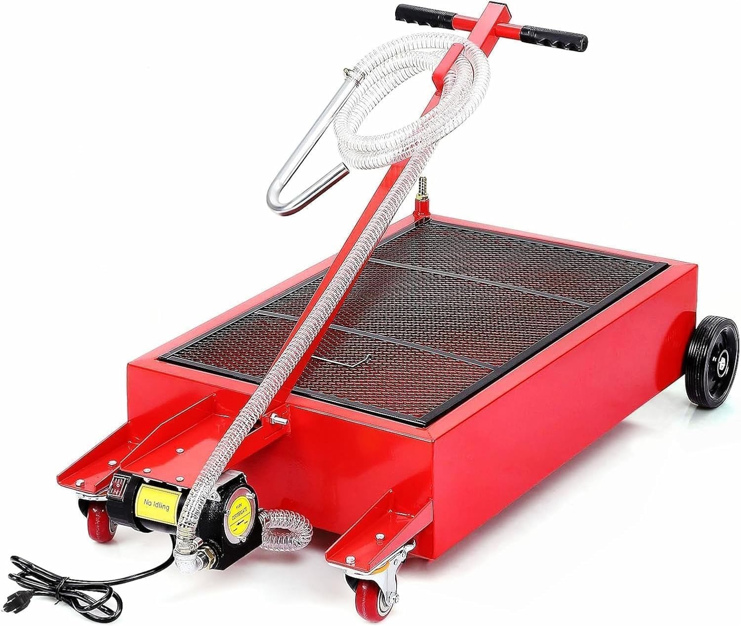 20 Gallon Electric Oil Drain Pan with 110V Pump Hose Low Profile Oil Drain Cart