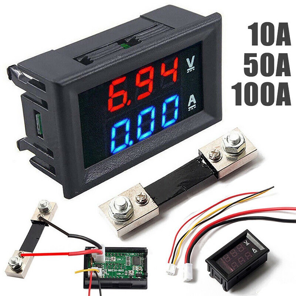 DC 100V Voltmeter,Ammeter,Volt Amp Meter Voltage Current Tester With Shunt