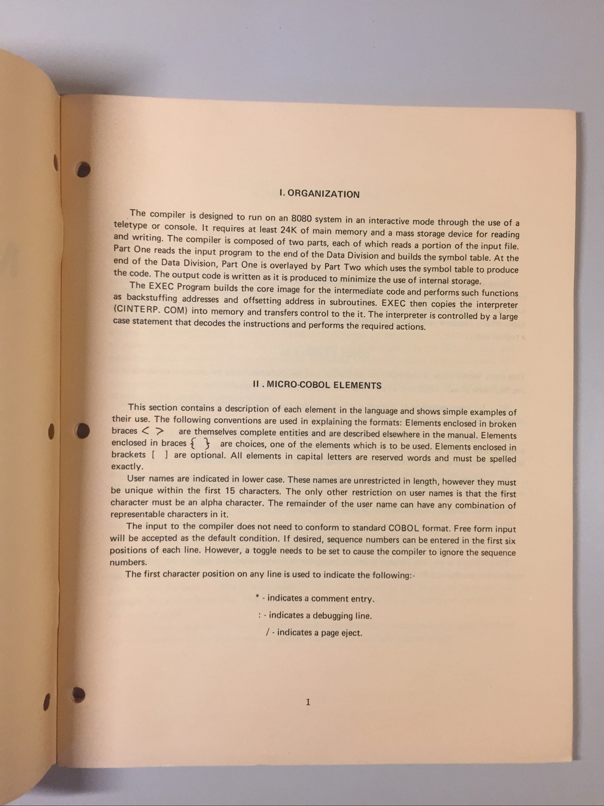Vintage California Software NPS MICRO-COBOL Users Guise 2.1