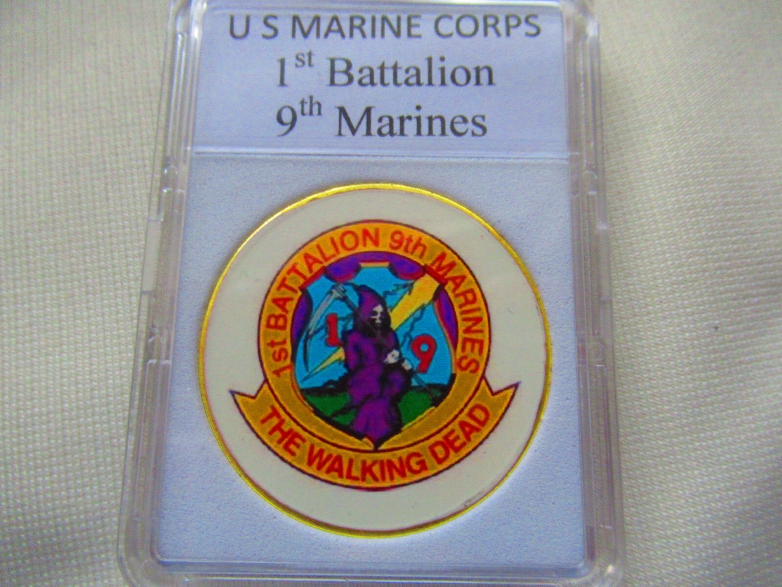 U S MARINES - 1st Battalion - 9th Marines "The Walking Dead" Challenge Coin