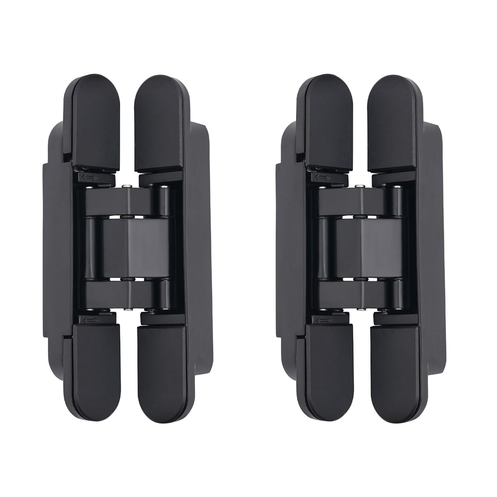 2-Pack 6'' Black Hidden Door Hinges Heavy Duty Zinc Alloy Hinges Concealed Hinge