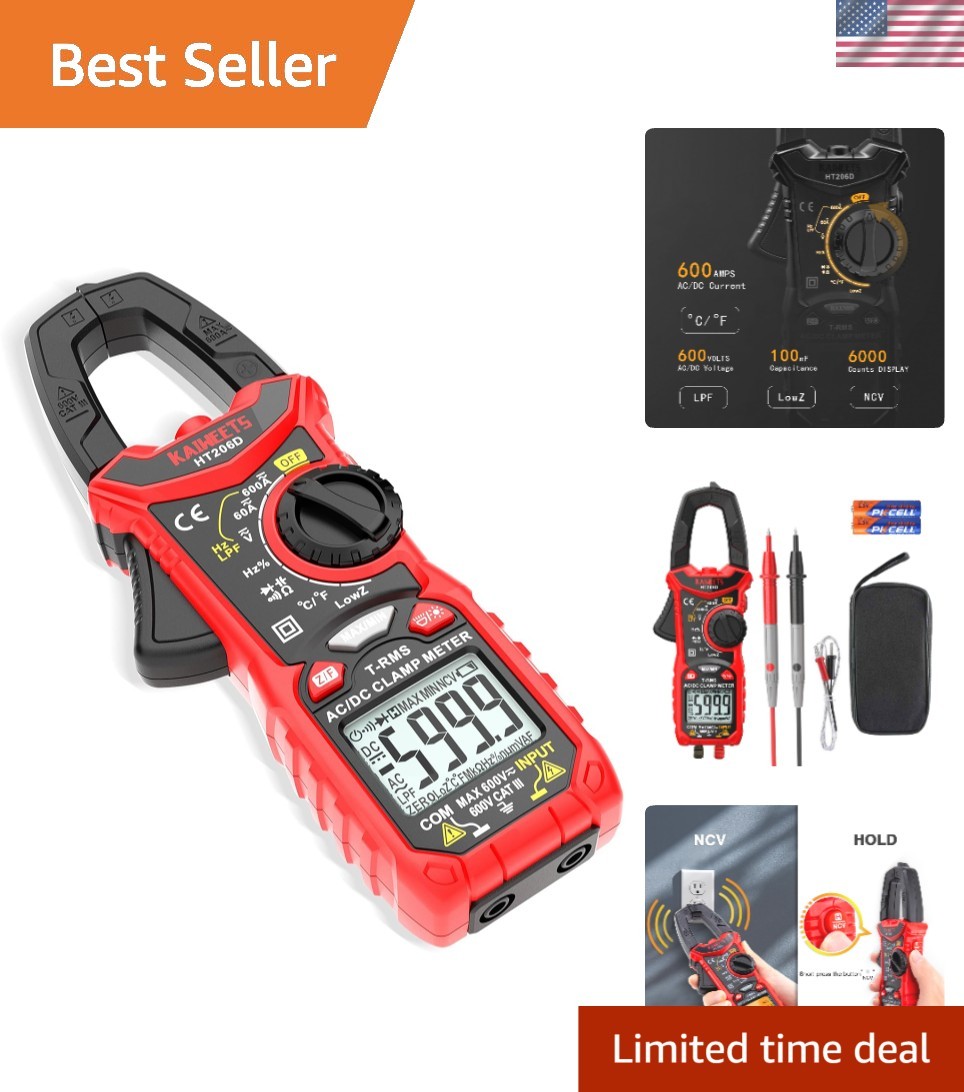 Digital Clamp Meter T-RMS 6000 Counts, Multimeter Voltage Tester Auto-ranging...