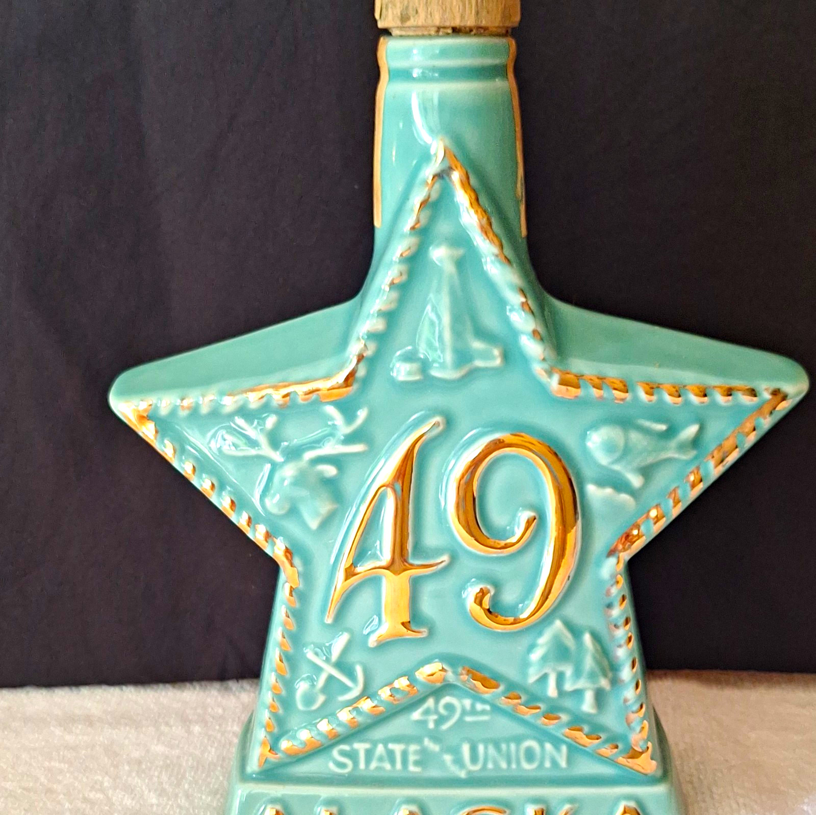 McCormick 49 State Union Star-Shaped Blue Liquor Bottle 4/5 qt