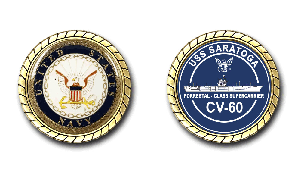 USS Saratoga CV-60 Challenge Coin US Navy Officially Licensed