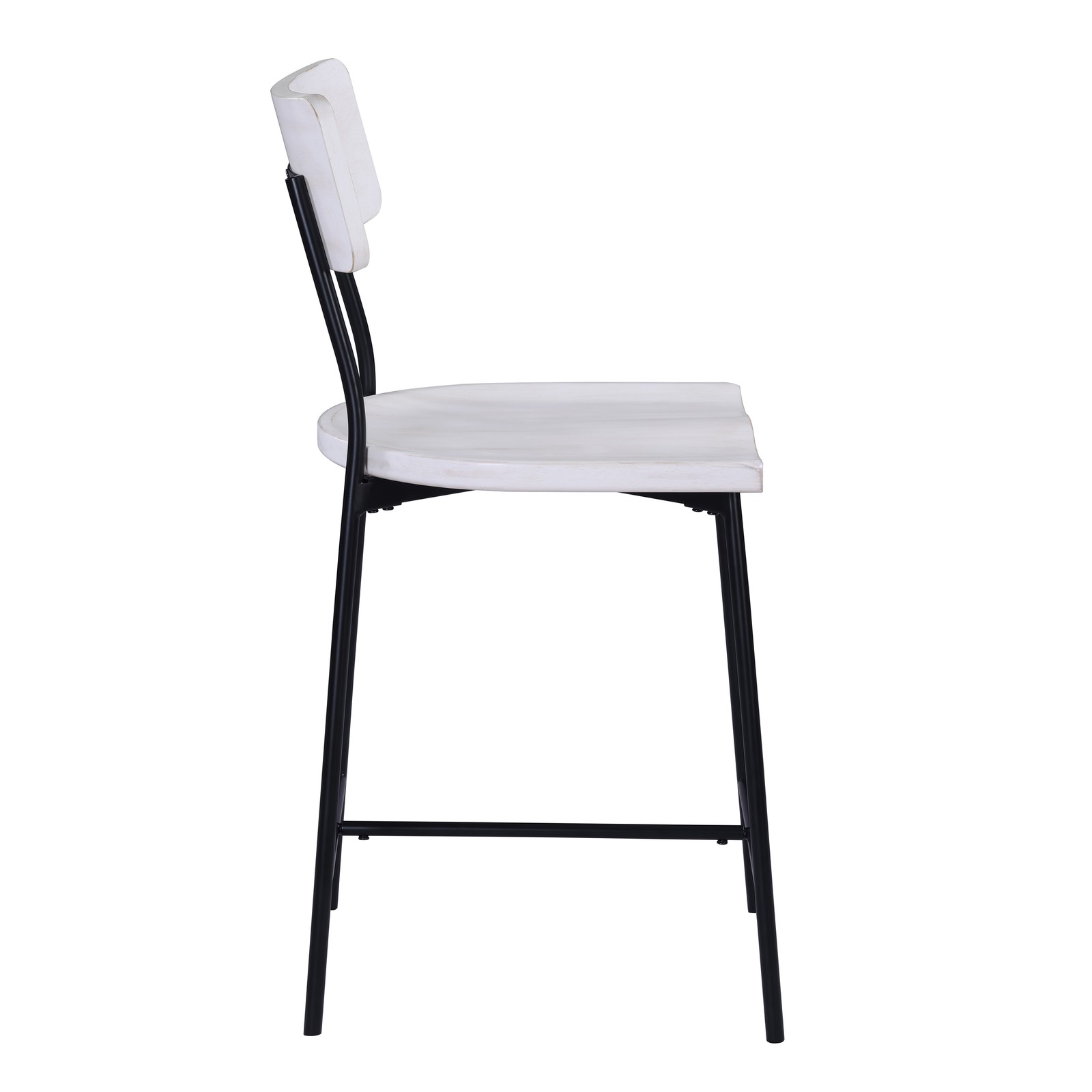 Badin Wood & Metal Modern Counter Stool, Industrial Style with Backrest