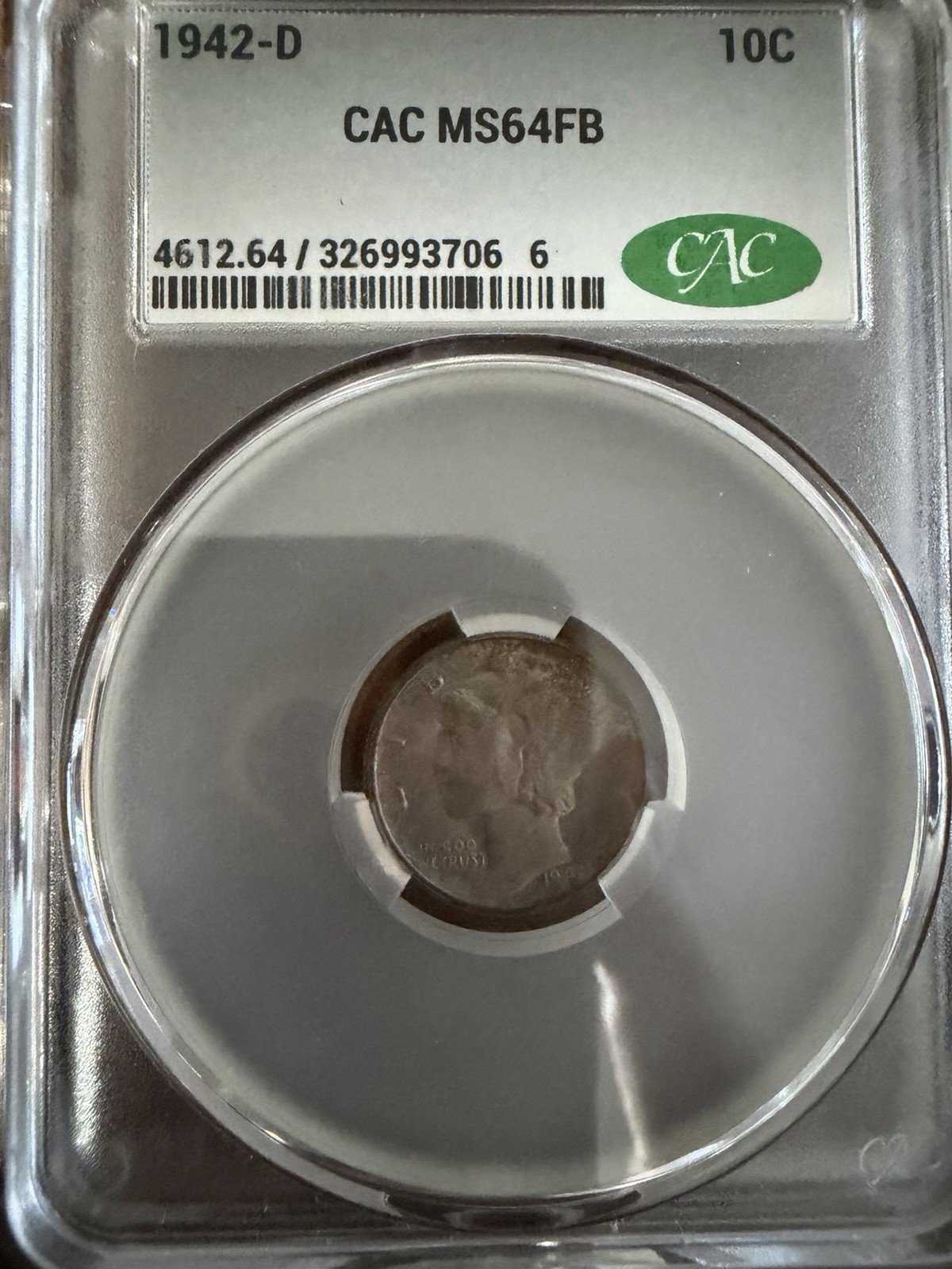 1942 Mercury Dime CAC MS64FB 10c