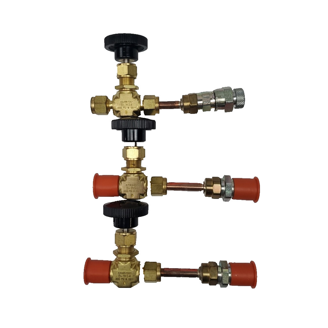 (Lot of 3) Swagelok & Whitney B-1KS4 Manual Brass Needle Valve 3000psi