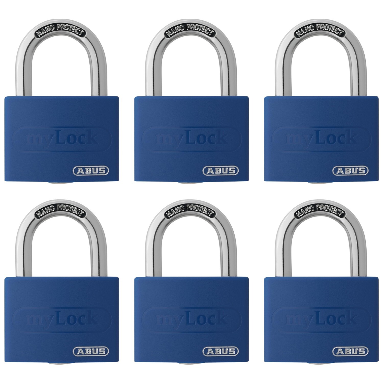ABUS Aluminum MyLock Padlocks - Blue, 6 Pack