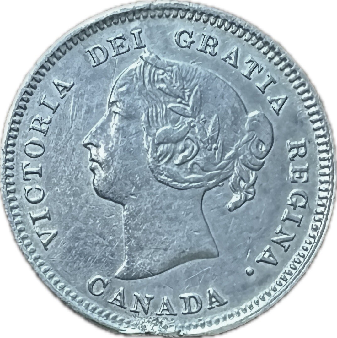 Canada 1885 5 Cents ~ Obv 5, S5/5 VF