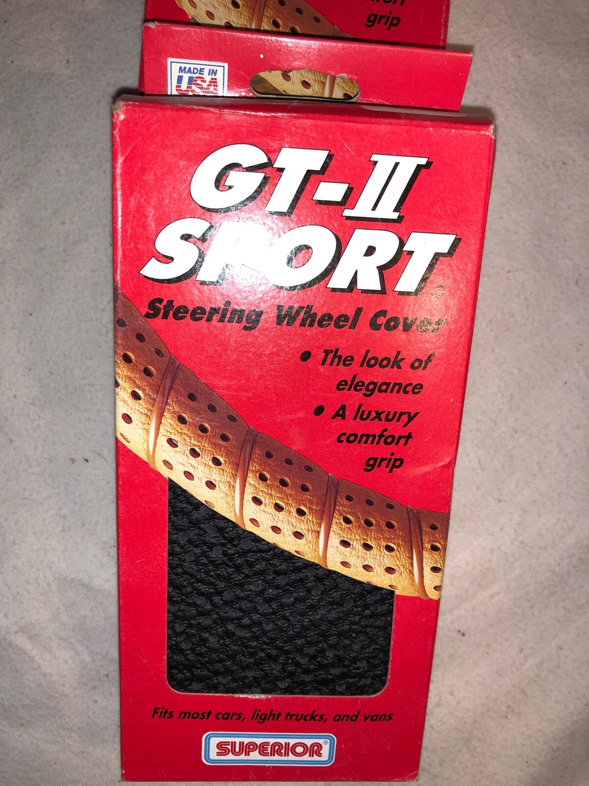Lace On Steering Wheel Cover Made In USA Gt Sport Black VINTAGE N.O.S.