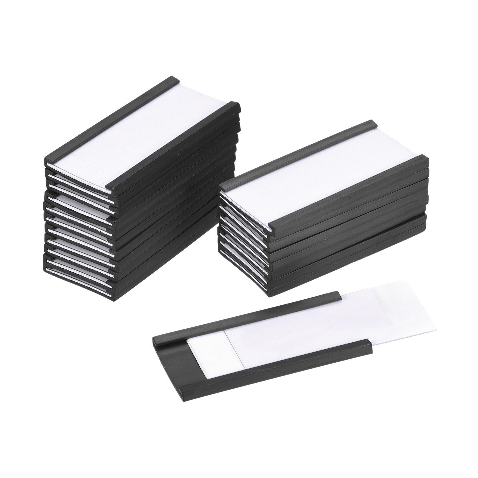 Label Holders 2" x 1" C Channel Rubber Magnetic for Shelves Organize 50pack