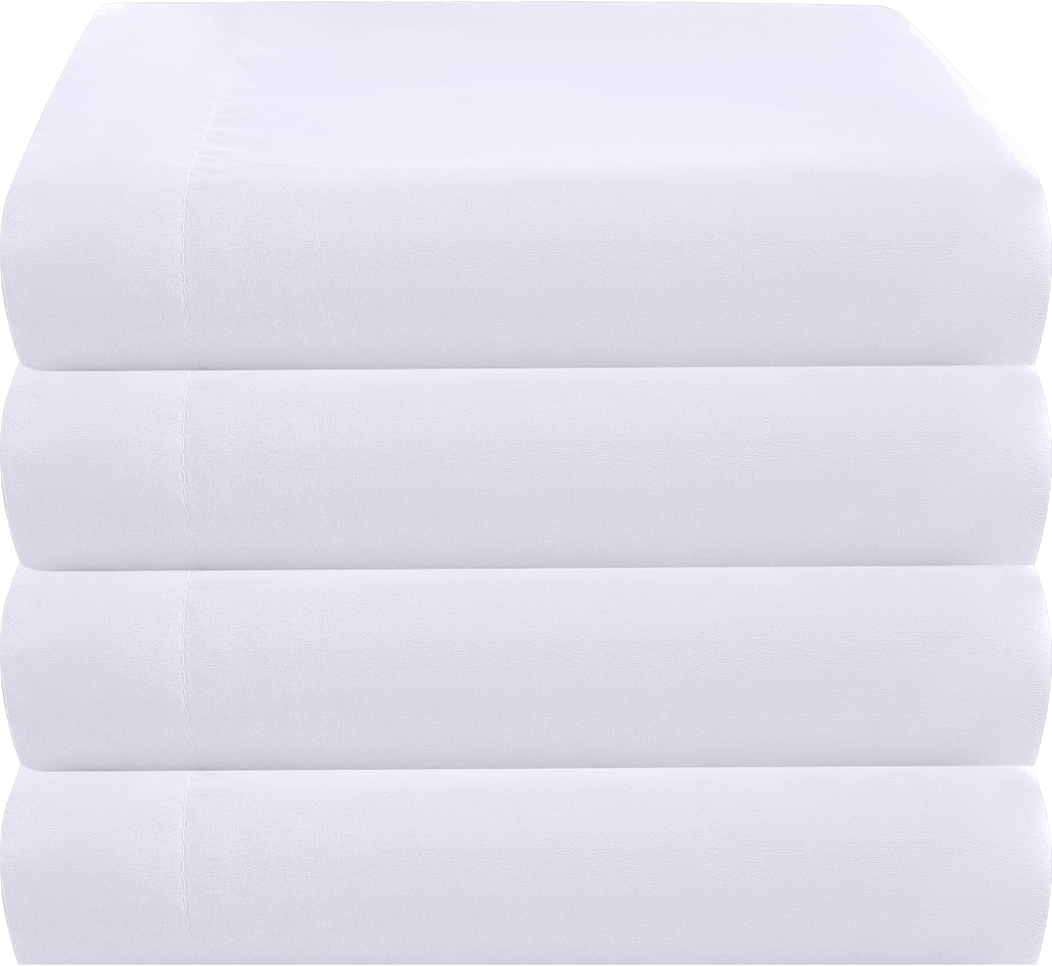Twin Flat Sheet, Durable White Top Bed Sheets Hypoallergenic Soft Br