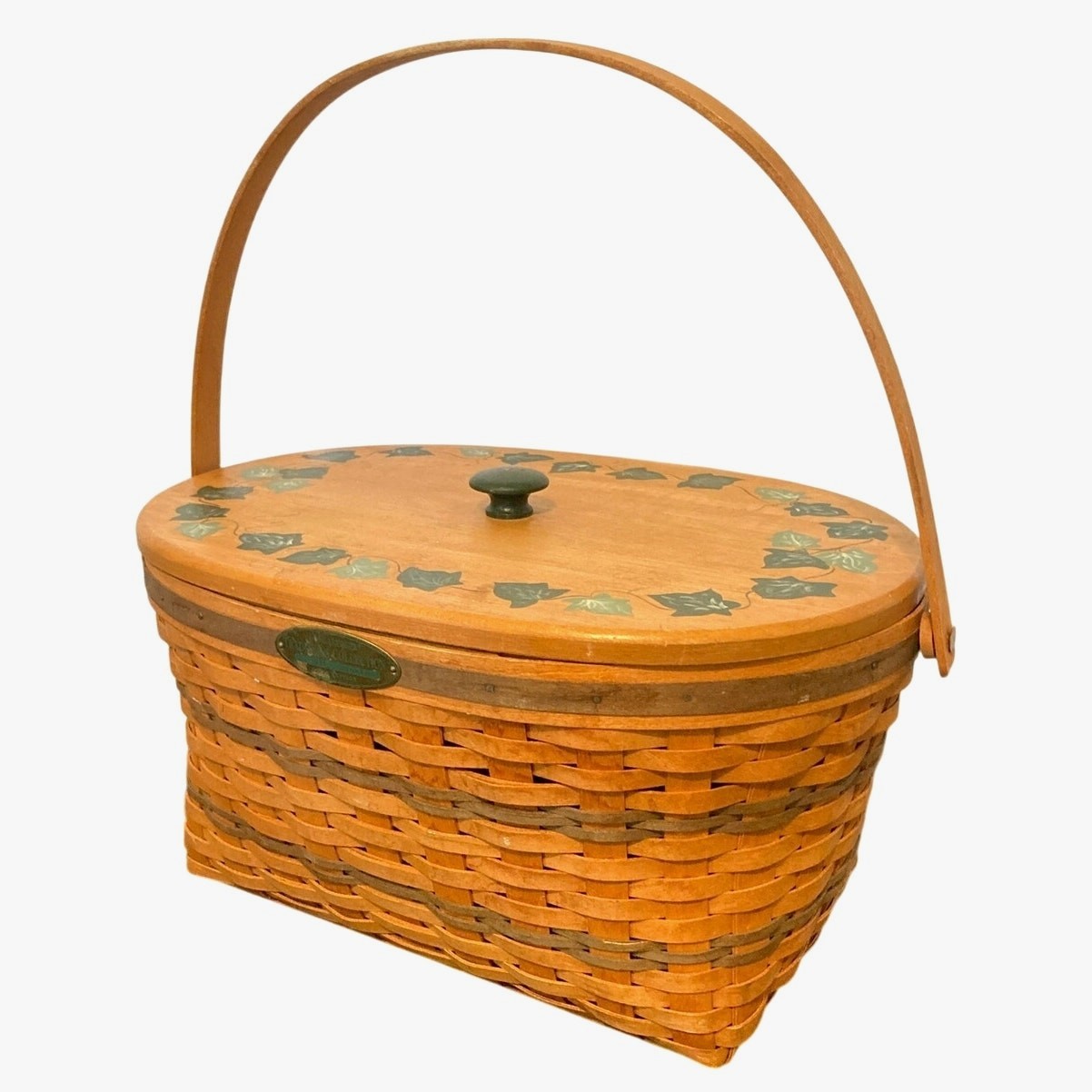 Longaberger 1995 Traditions Collection VTG Basket w/  Handle Liner & Lid *Read*