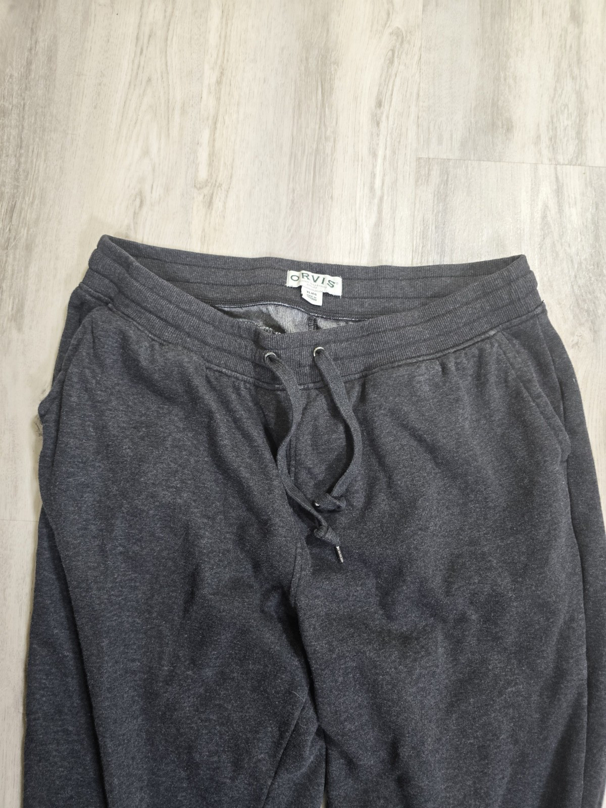 Orvis mens drawstring gray jogger sweatpants size XL polyester blend