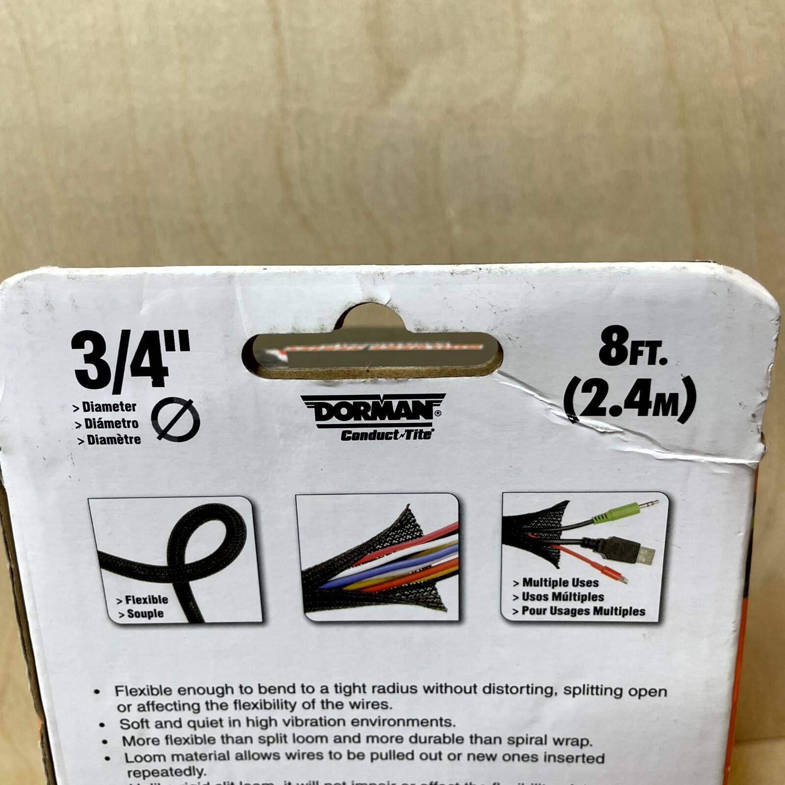 Dorman 86605 Black 3/4"D 8Ft Split Braided For Added Strength & Flexibility Loom