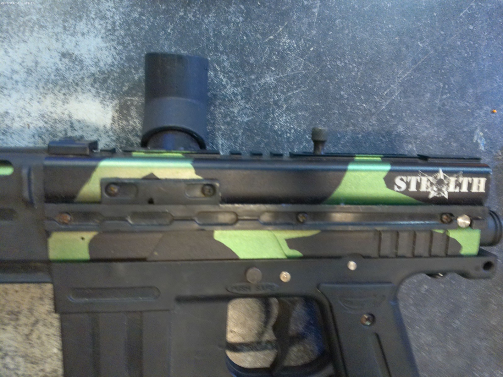 Stealth Camo Paintball Marker Untested, AS IS