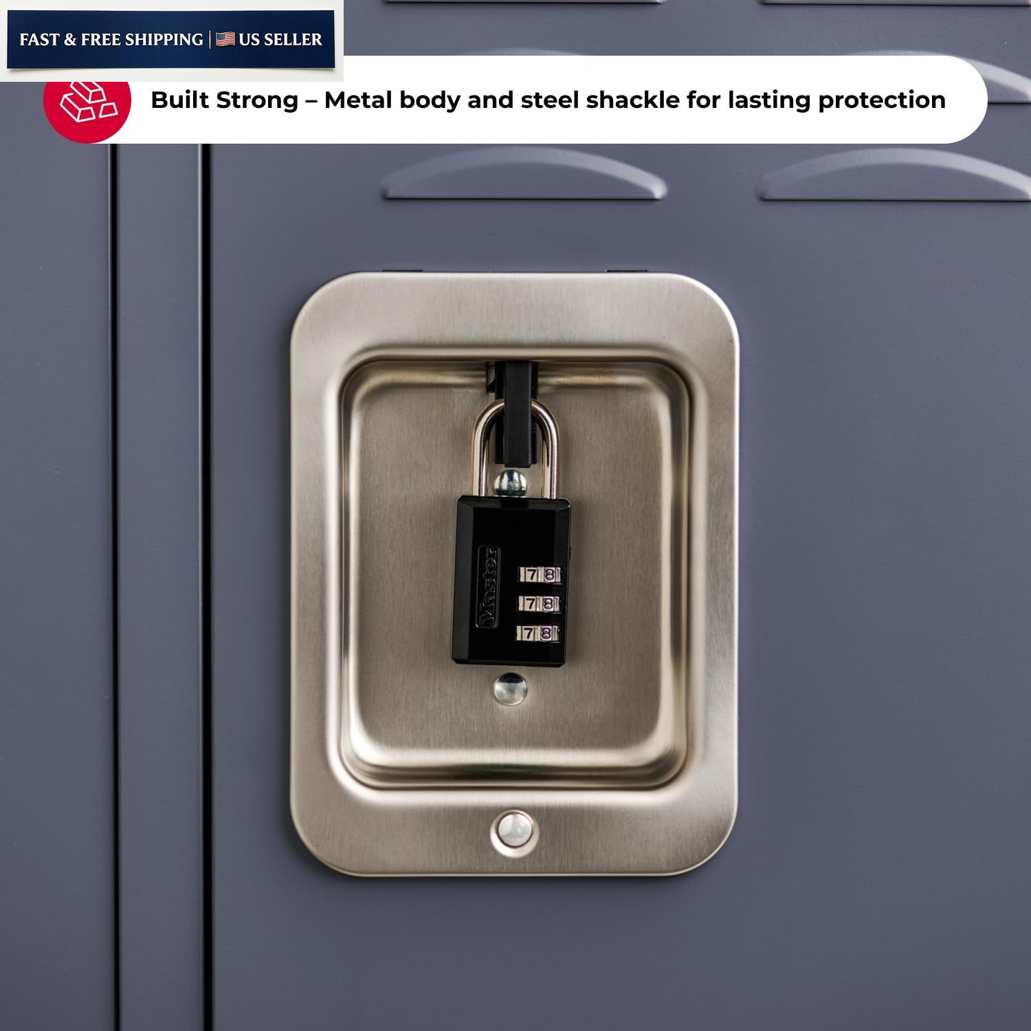 Master Lock Black Combination Padlock, Indoor Gym Locker 1 Pack,