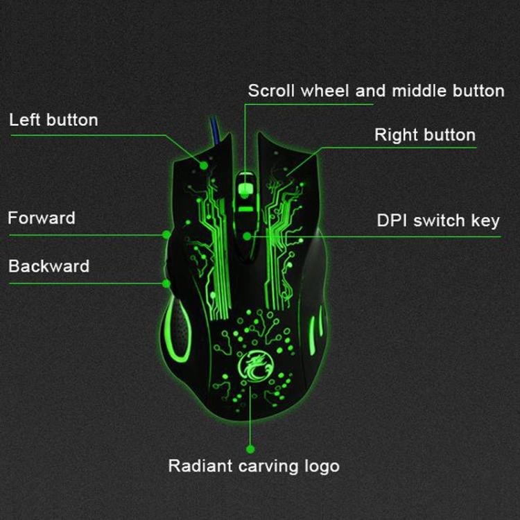 iMICE X9 USB Wired Gaming Optical Mouse RGB LED High DPI