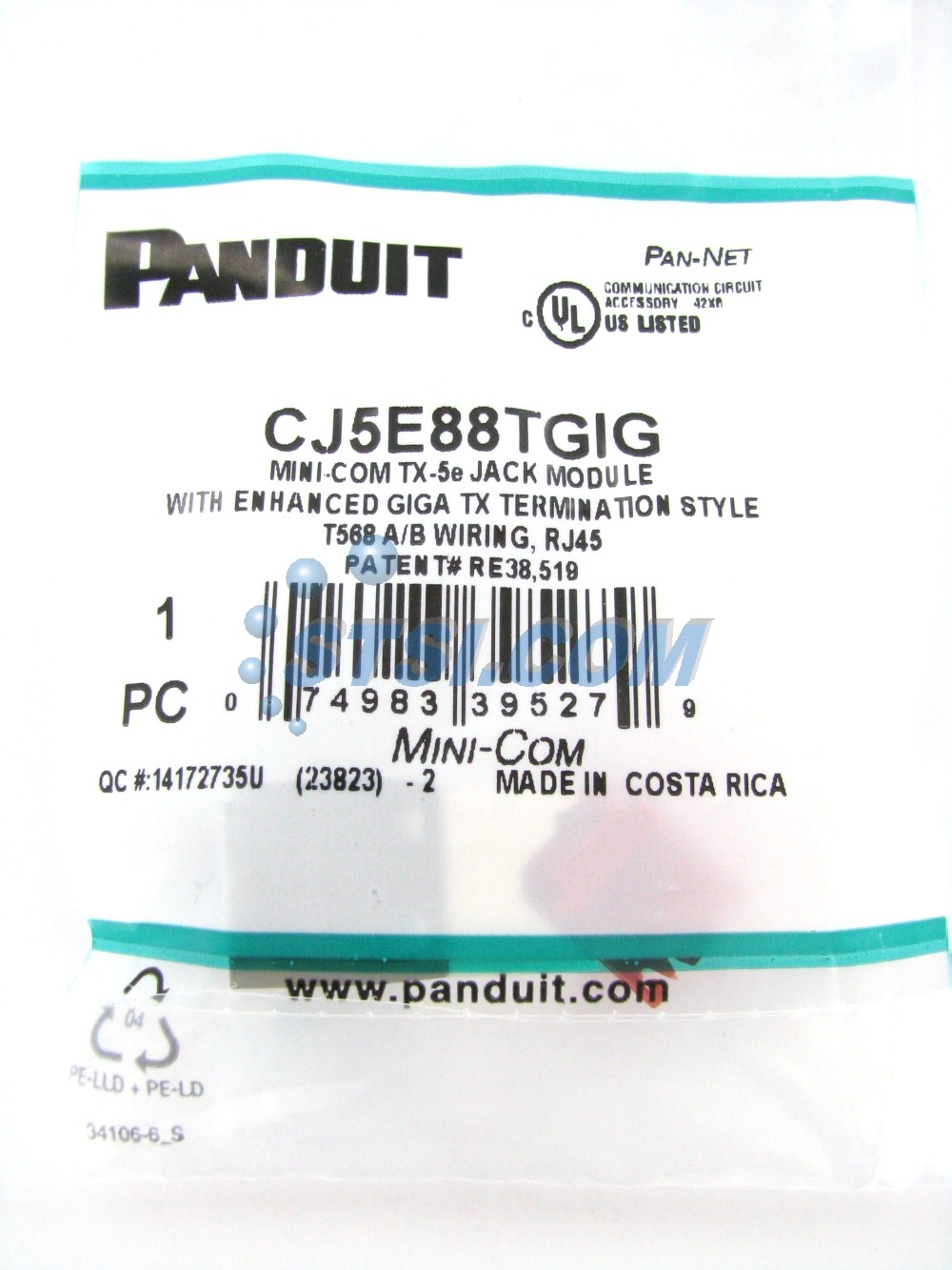 Panduit CJ5E88TGIG Cat5e Mini-Com Jack Gray ~STSI
