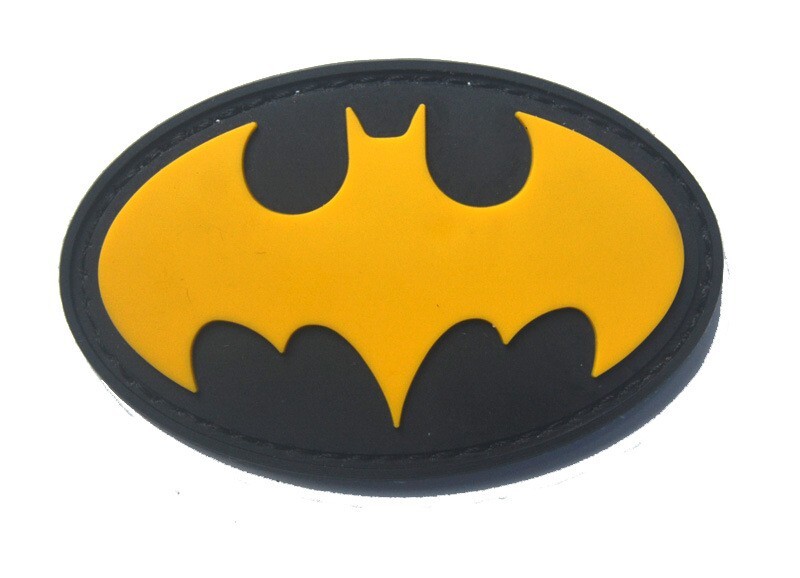2PCS Superman Batman Herio Cartoon Logo Tactical Rubber Hook Loop Patch Badge