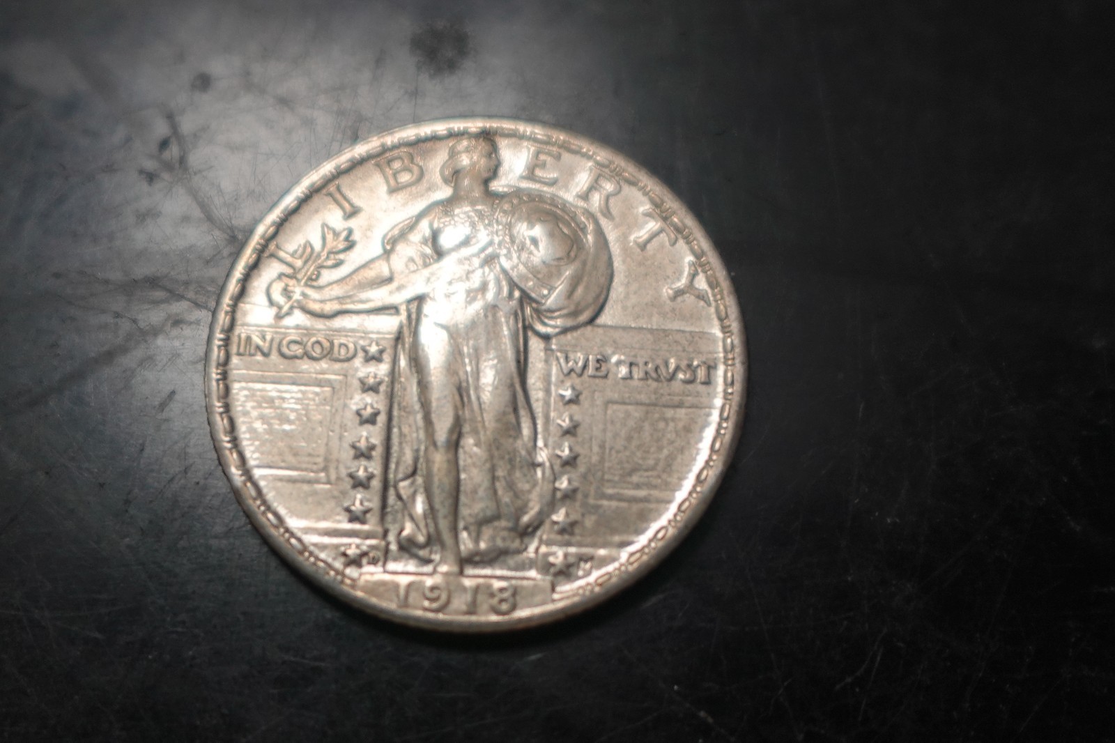 1918-D AU BU Detail Standing Liberty Quarter Full Date Premium Coin SLC