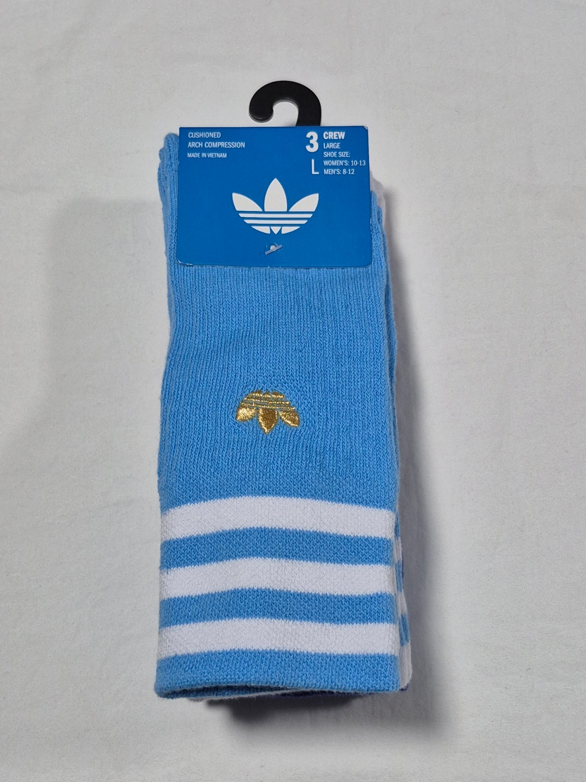 Adidas Mens Crew Cushioned  Socks 3 Prs  Originals Arch Compression  SZ 8-12