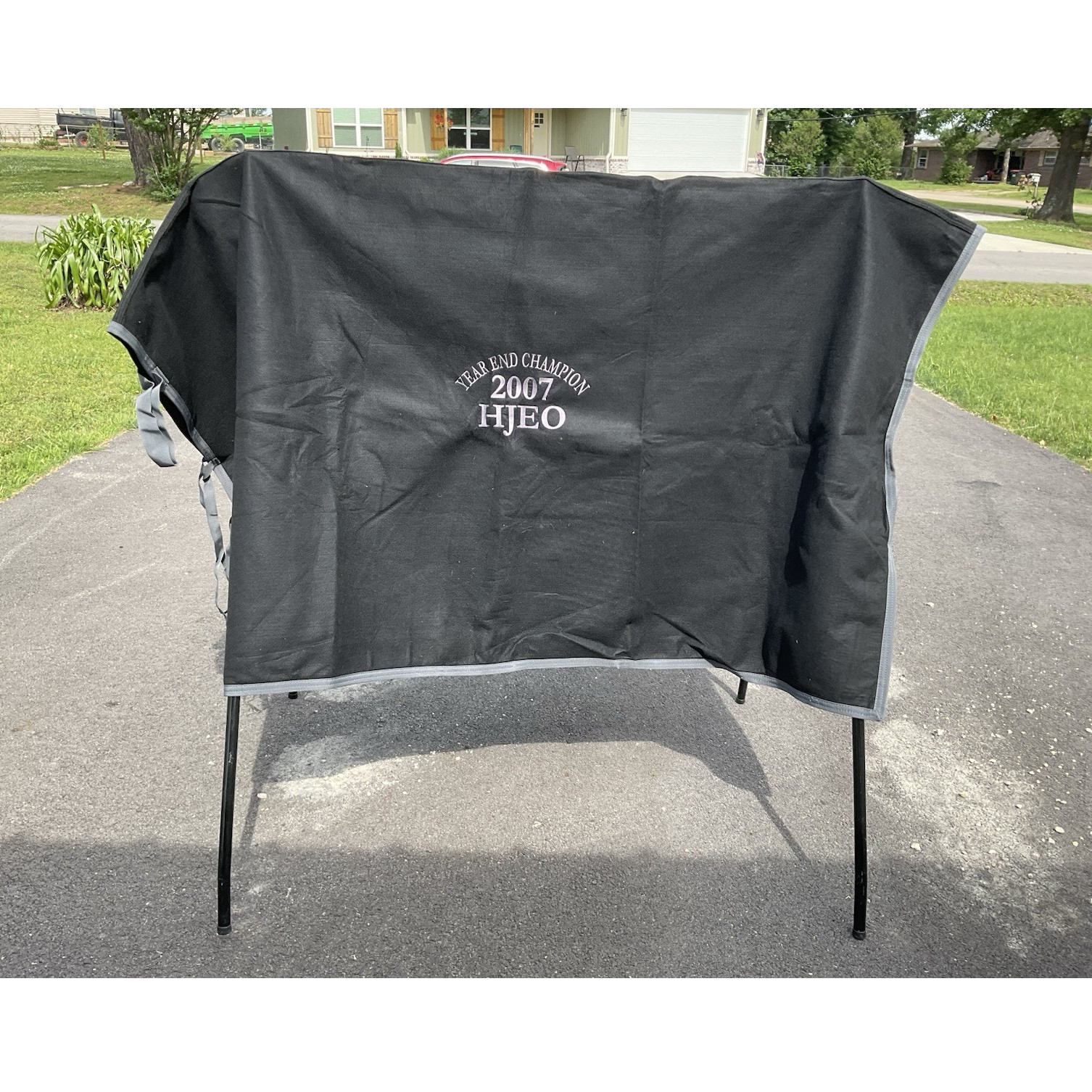 Large Polyester Water Resistant Turnout Blanket, Black, HJEO, 24x17x41, 2007