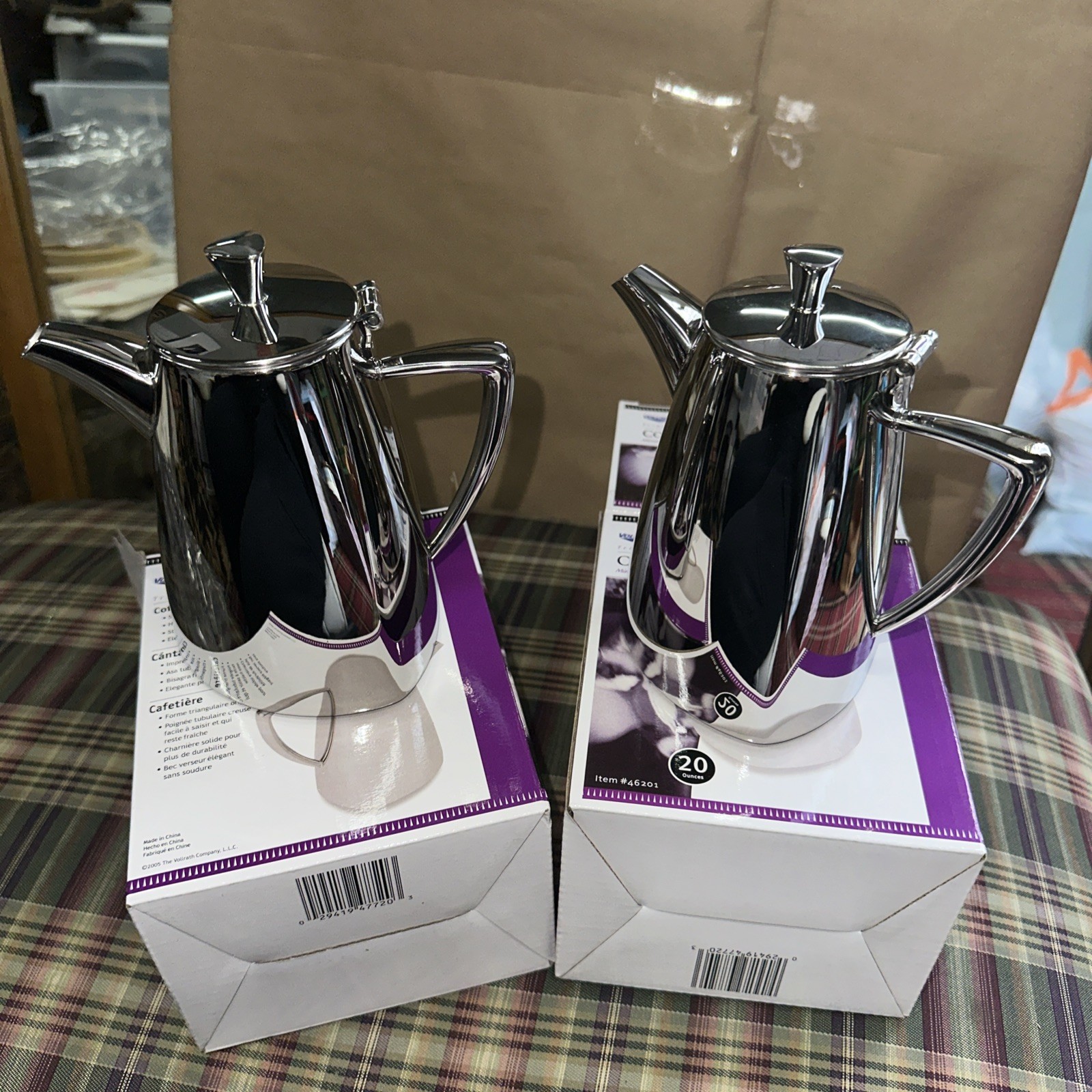 Two Vollrath Coffee Pot Stainless Steel