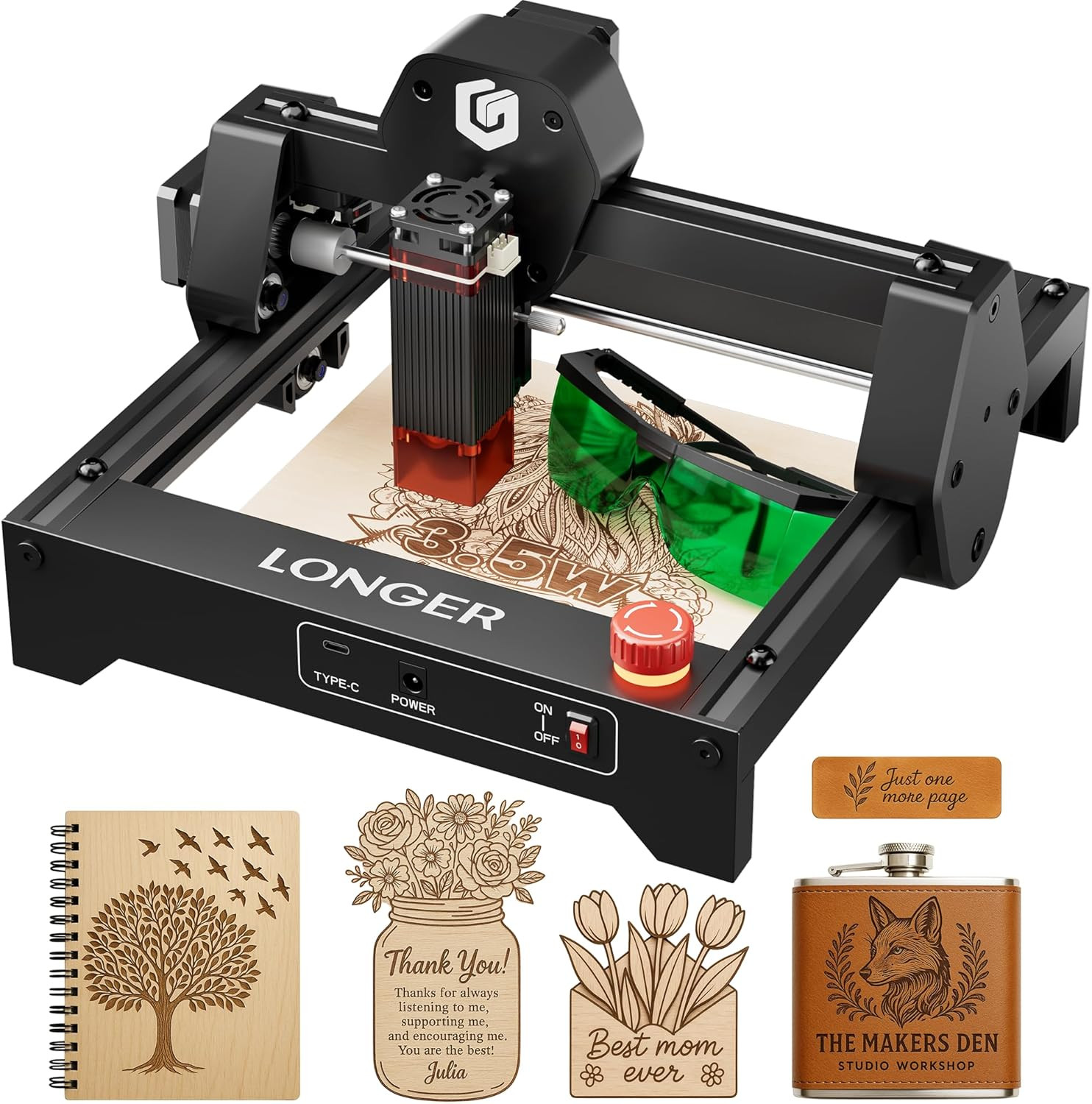 RAY5 Laser Engraver 3500Mw High Precision 0.04 * 0.04Mm Mini Laser Cutter and En