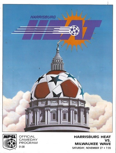 Harrisburg Heat vs Milwaukee Wave NPSL Program Cover On 12x8in Metal Sign