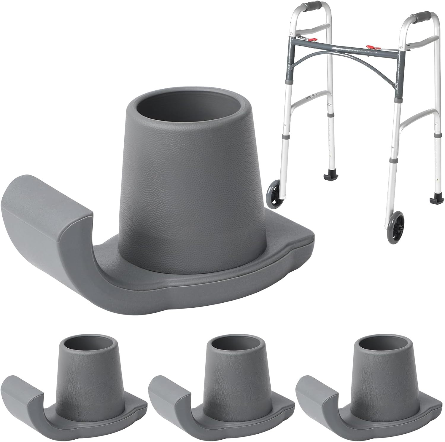 4 Pack Walker Ski Glides for Folding Walkers, Smooth Gliding Replacement Feet