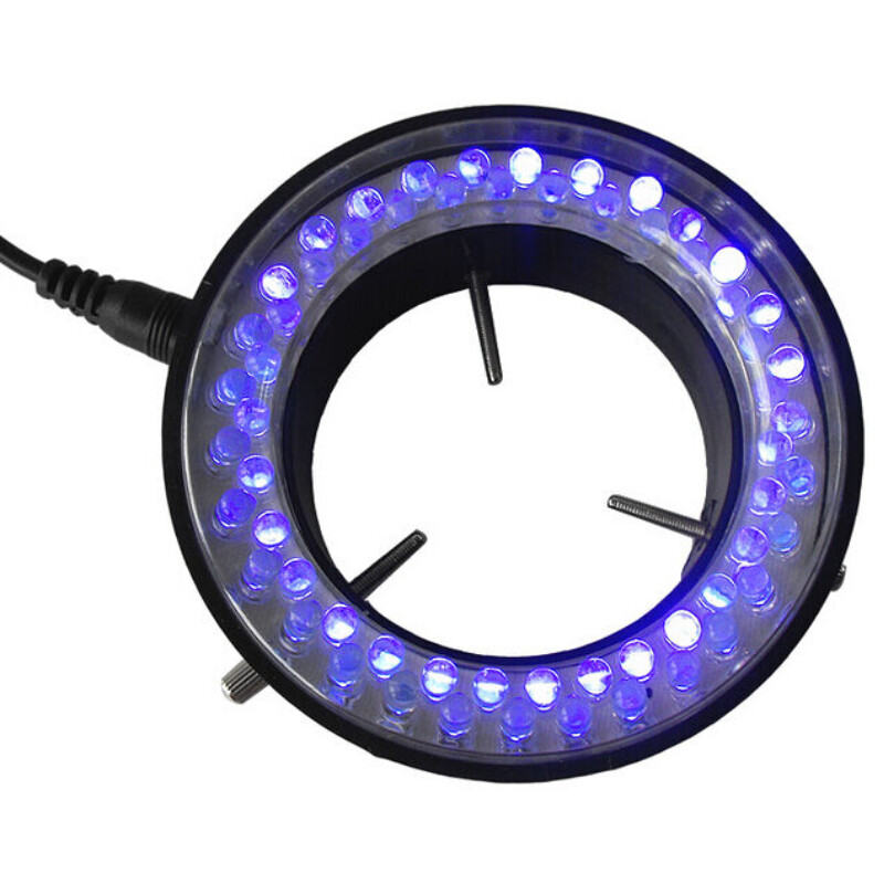 110V-240V 60 LED Purple UV Light Source Microscope Ring Light Lamp Illuminator