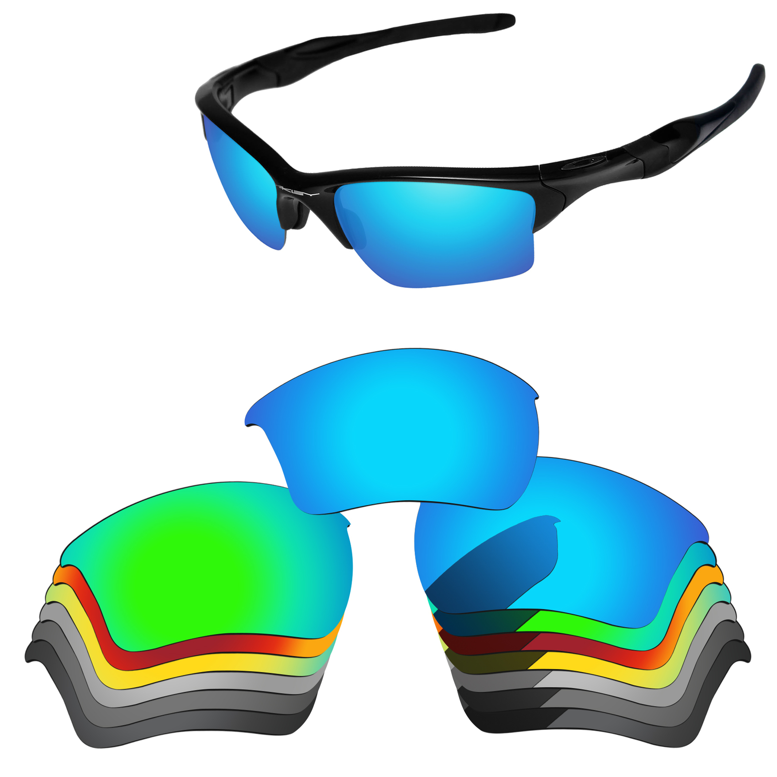 Lenslog Polarize Replacement sunglasses For-Oakley Half Jacket 2.0 XL OO9154