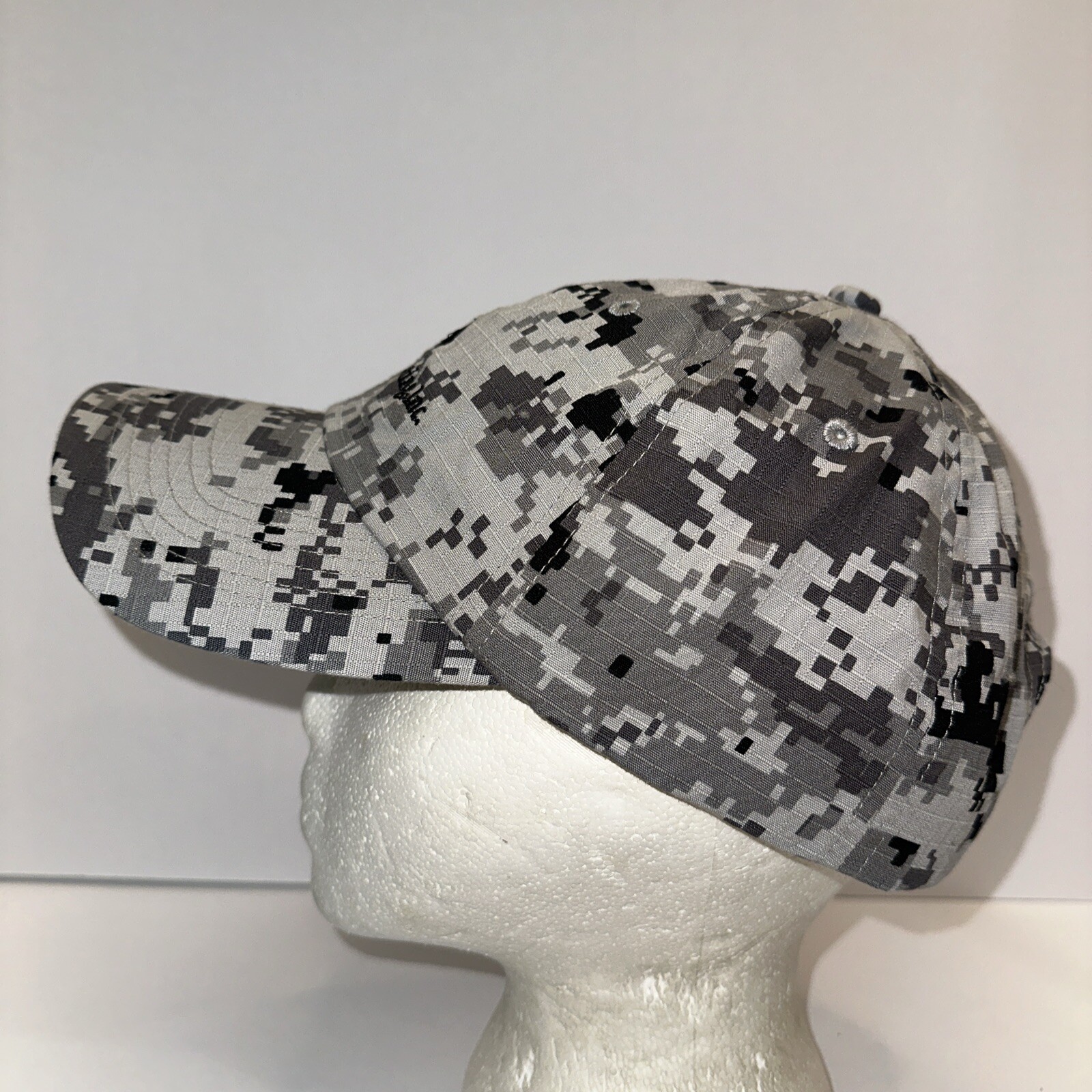 Cadillac Casting INC Gray black Hat Cap Digital Camouflage Hook Loop OSFA