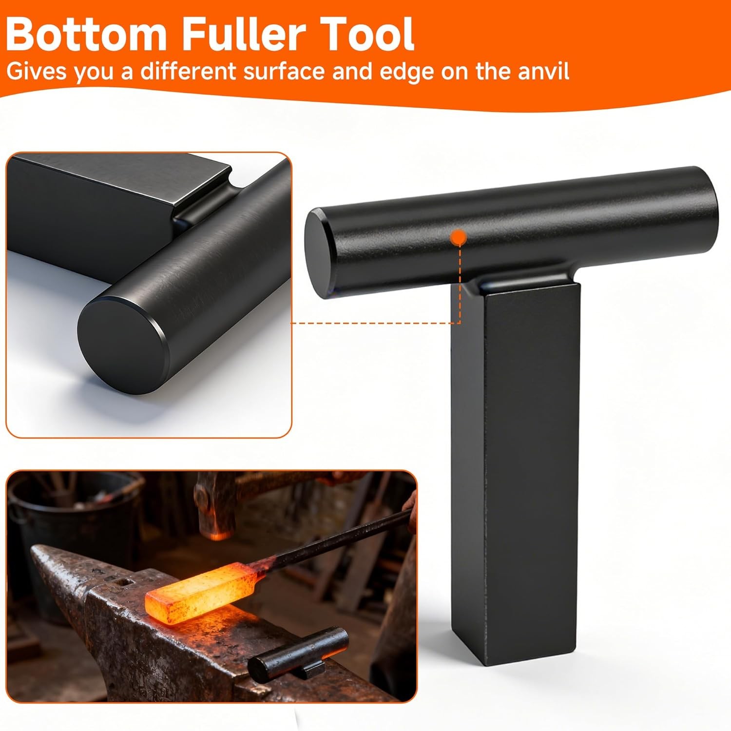 5 Piece 1" Blacksmith Anvil Hardy Hole Tools Set Blacksmithing Forging Kit