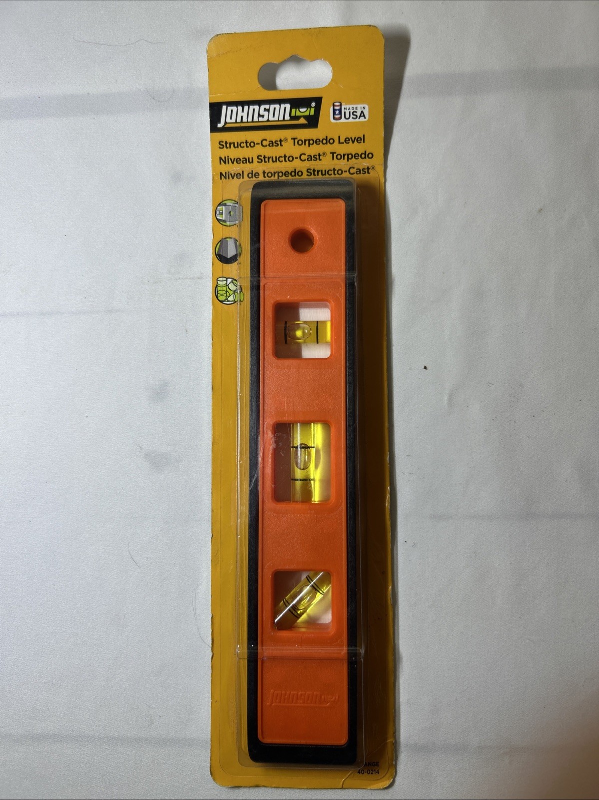 Johnson Level & Tool 7500-ORANGE 9-Inch Structo Cast Level Card heavy duty
