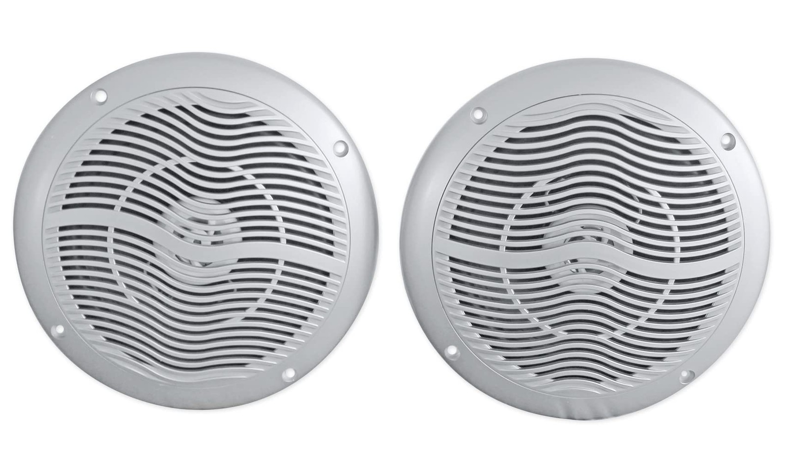 Rockville RMC65S Silver Pair 6.5" Waterproof Marine Boat 6.5 inch,