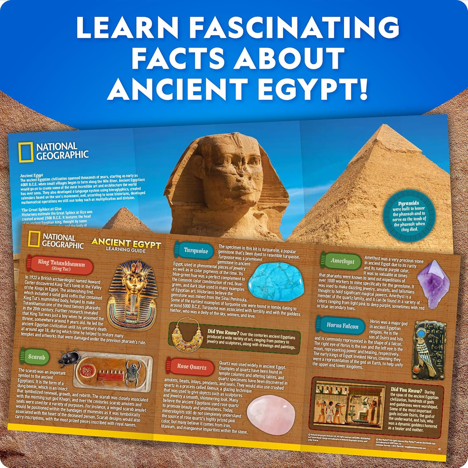 National Geographic Ancient Egypt Dig Kit with Pyramid, Sphinx & Pharaoh-Shaped