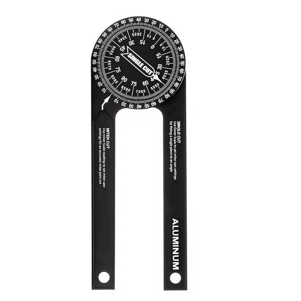 Aluminum Black 7 In. Protractor Angle Finder with Precision Laser for inside and