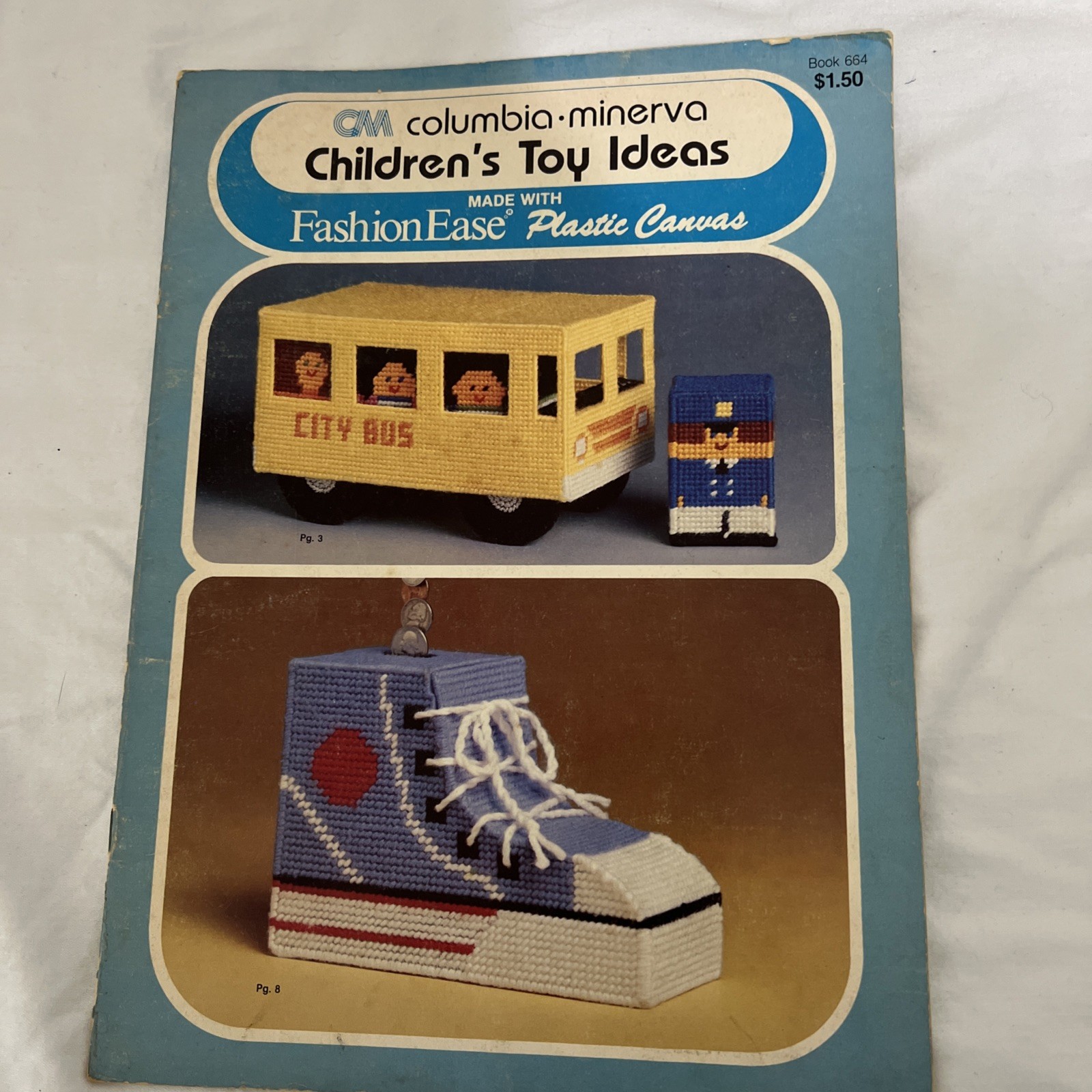 Vintage Columbia-Minerva Plastic Canvas Patterns Book Childrens Toy Ideas #664