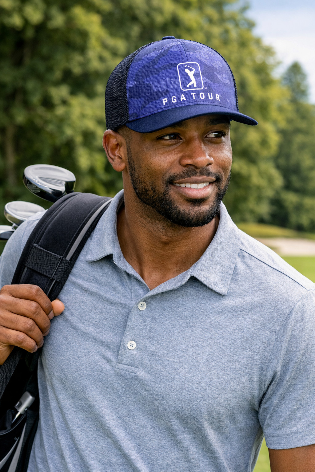 PGA Tour Golf Cap Purple Men Adjustable Baseball Hat Classic Golf Hat