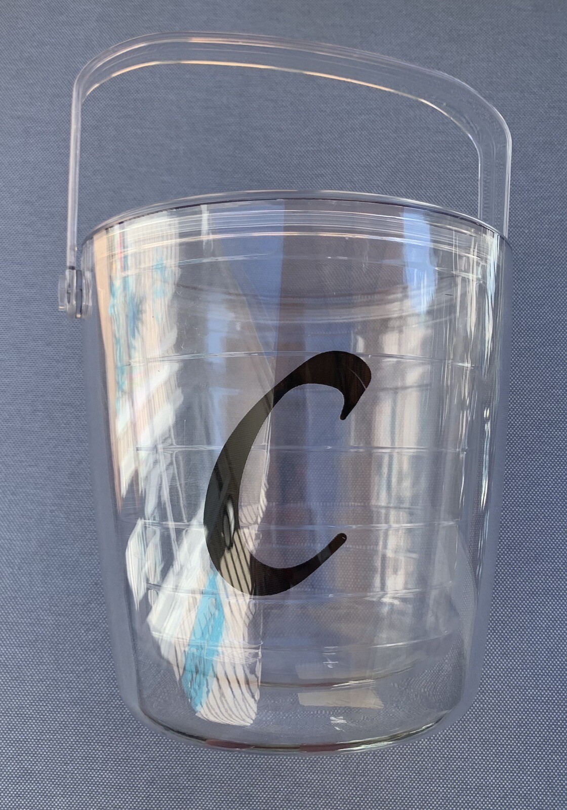 Tervis Tumbler Clear Ice Bucket With Handle & Initial Letter "C" -NO LID