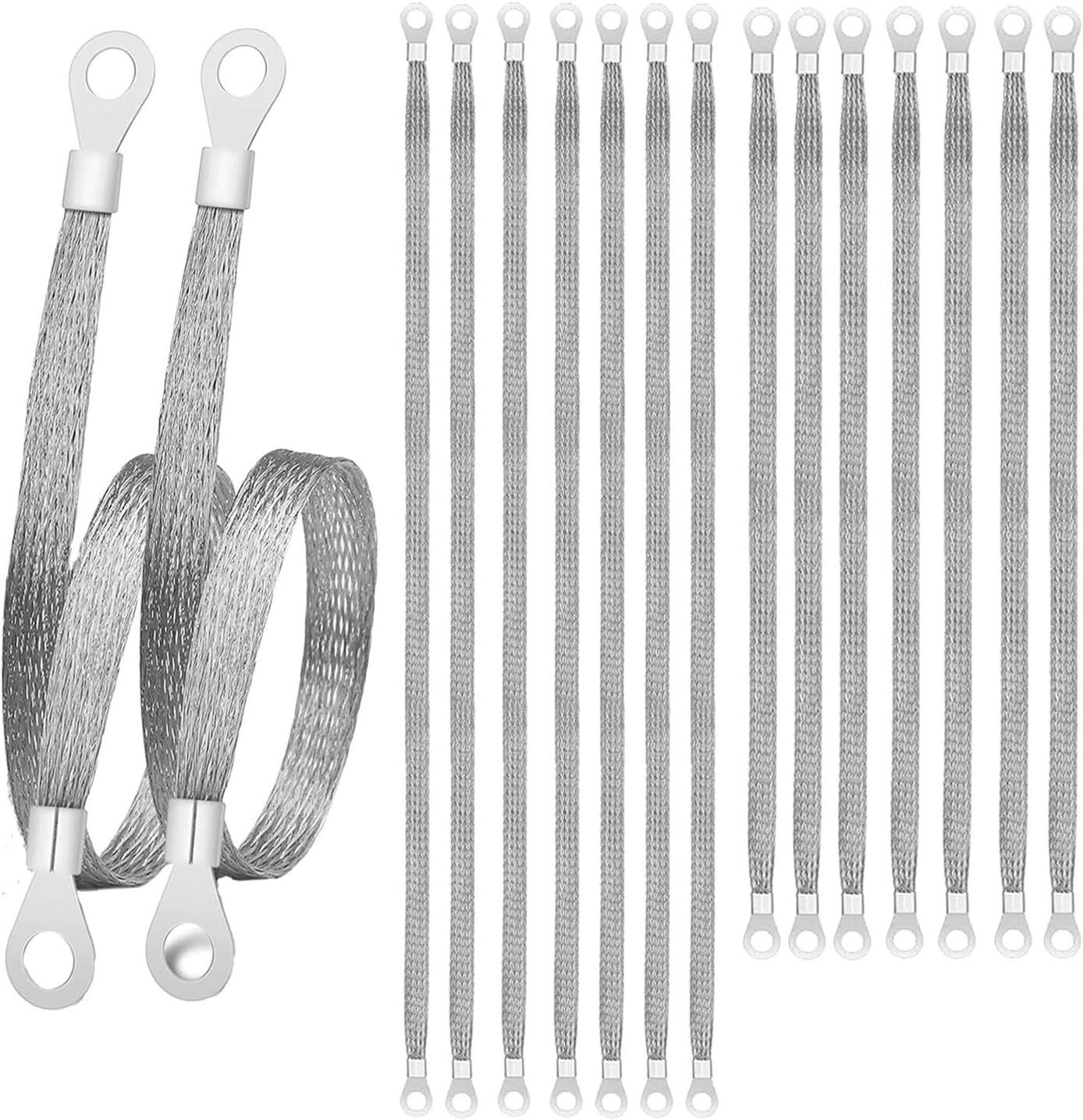 16 Pcs Ground Straps, 10/12 Inch Universal Automotive Braided Ground Strap, Engi