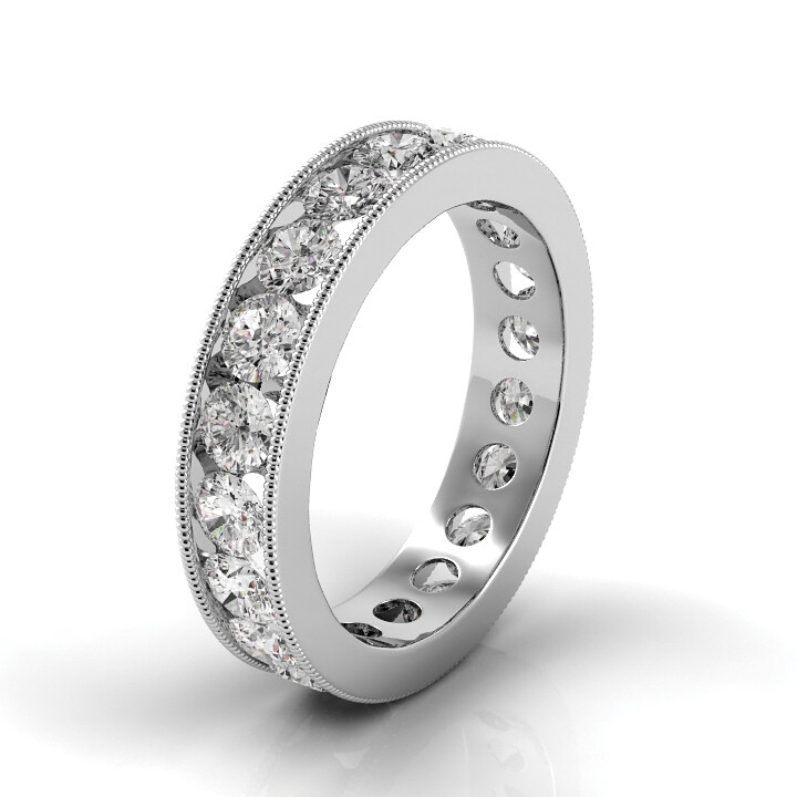 4ctw Round Diamond Channel Set Eternity Band in Platinum (G-H/VS2-SI1)