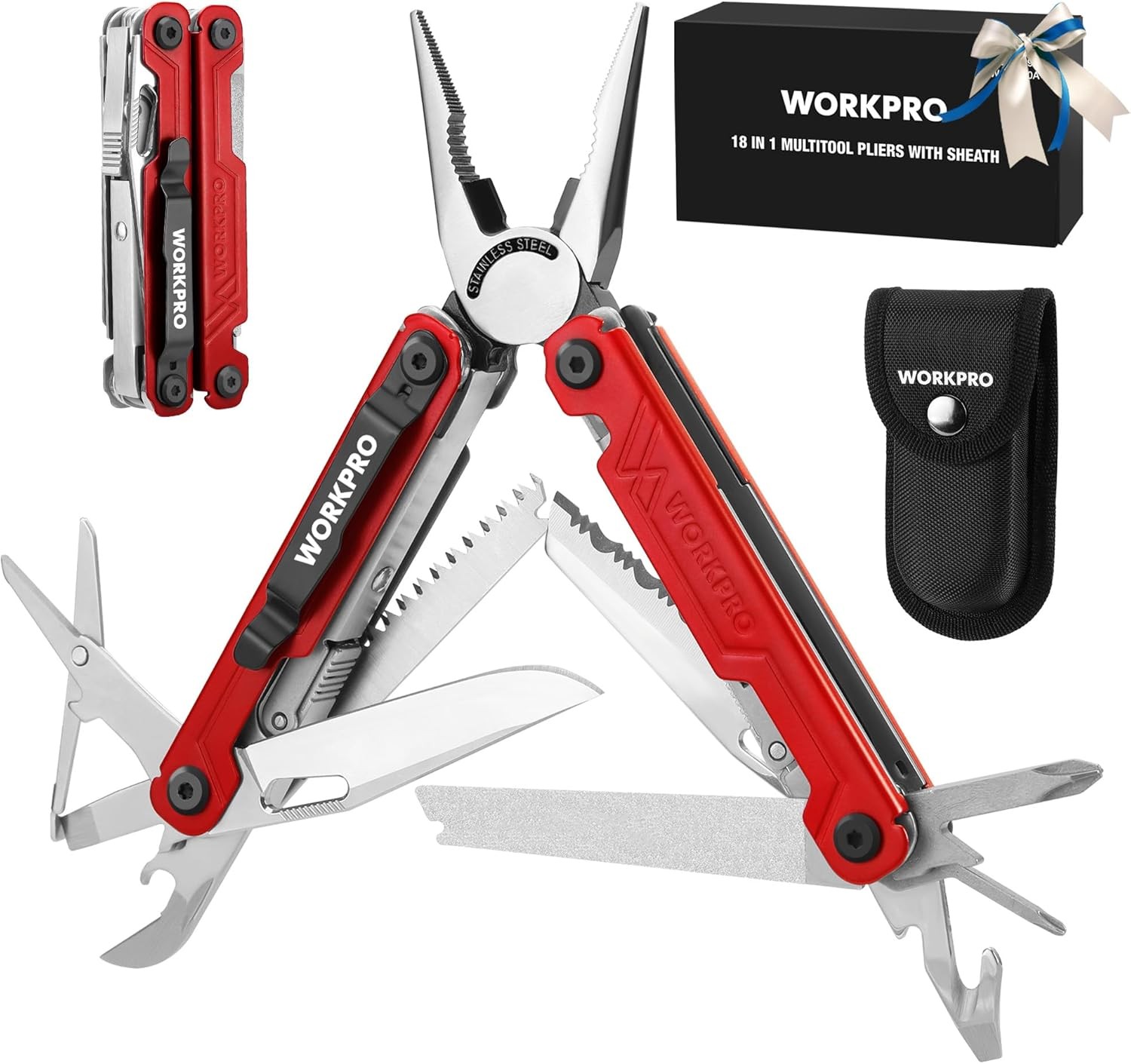 18-in-1 Multi Tool Pliers, Gifts for Dad,EDC Multitool with Pocket Knife