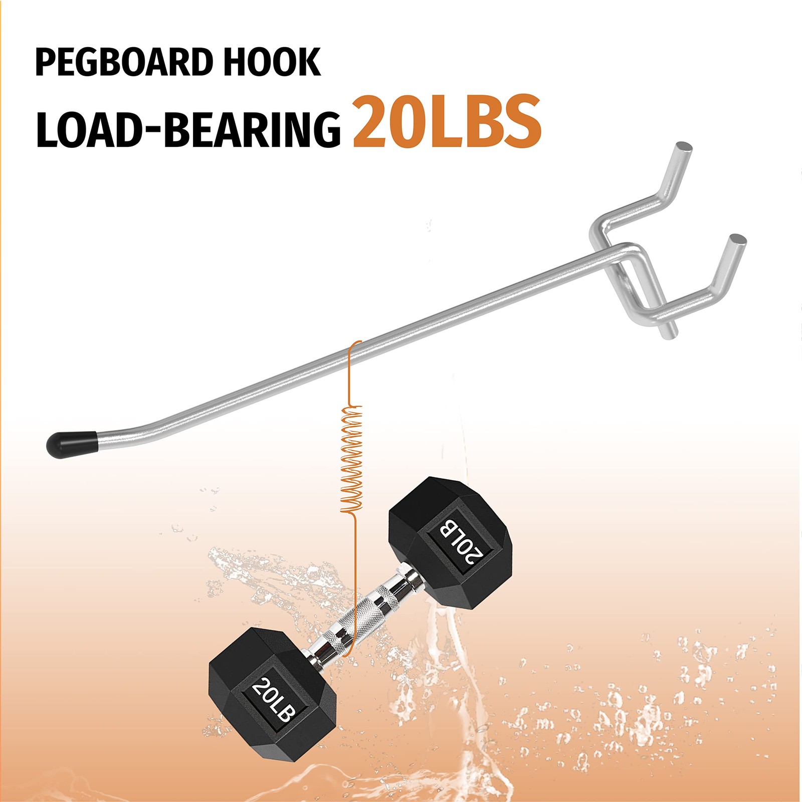 50 Pack 2 Inch Silver Pegboard Hooks with Rubber Tips