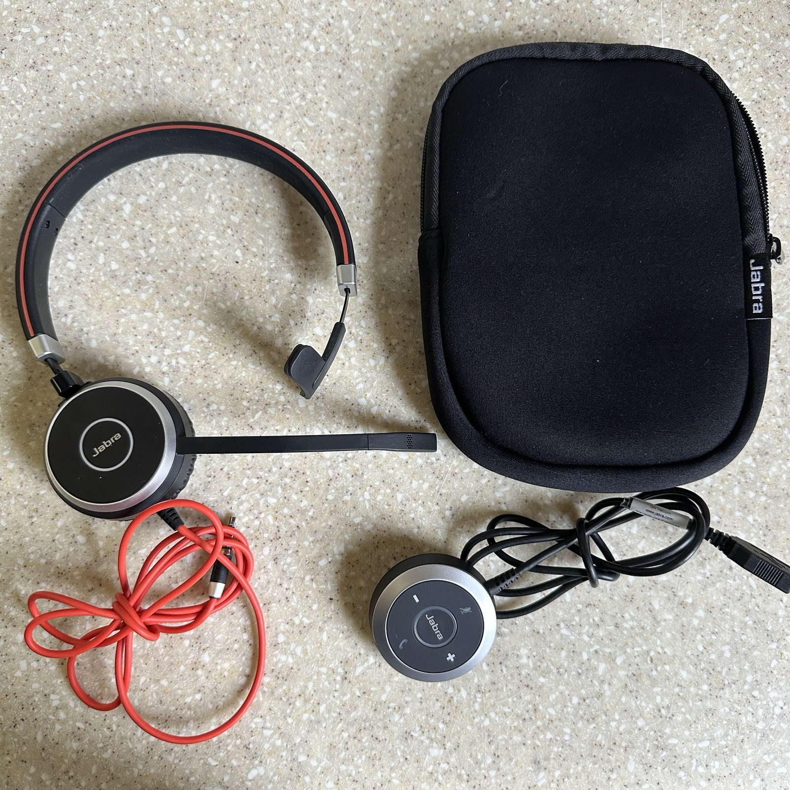 Jabra Evolve 40 UC Mono Headset HSC017 w/ ENC010 USB-A Controller.