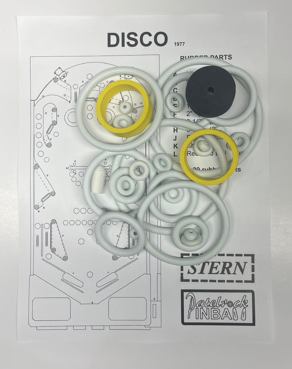 1977 Stern Disco Pinball Machine Rubber Ring Kit