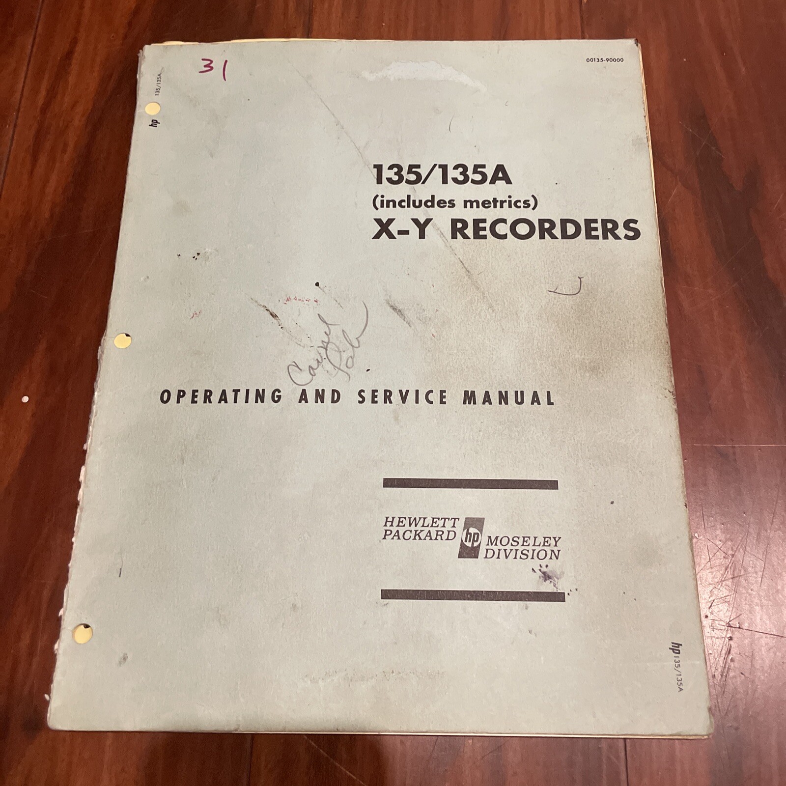 HP 135/135A X-Y Recorders Operating & Service Manual 00135-90000